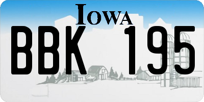 IA license plate BBK195