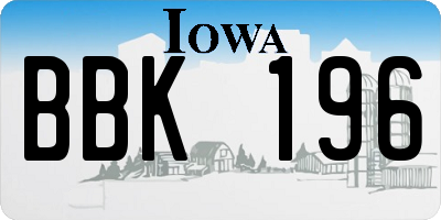 IA license plate BBK196