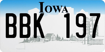 IA license plate BBK197