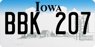 IA license plate BBK207