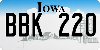 IA license plate BBK220
