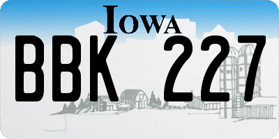 IA license plate BBK227