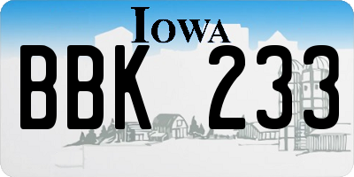 IA license plate BBK233