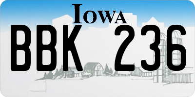 IA license plate BBK236
