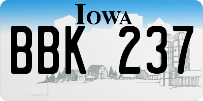 IA license plate BBK237