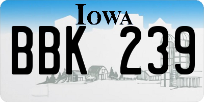 IA license plate BBK239