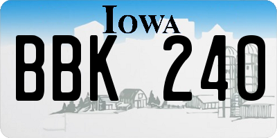 IA license plate BBK240