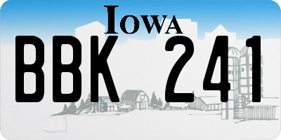 IA license plate BBK241