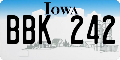 IA license plate BBK242
