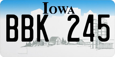 IA license plate BBK245