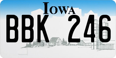 IA license plate BBK246