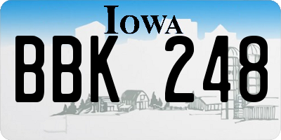 IA license plate BBK248