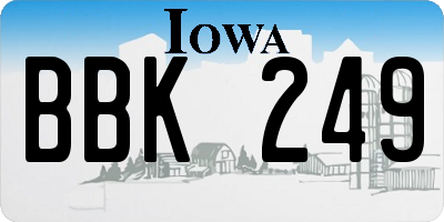 IA license plate BBK249