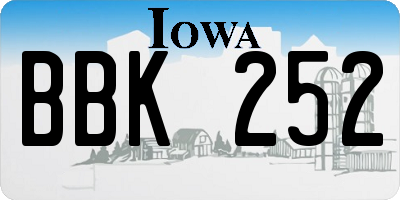 IA license plate BBK252