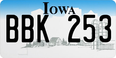 IA license plate BBK253