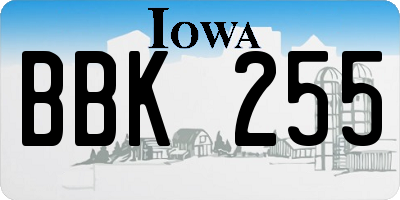 IA license plate BBK255