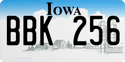IA license plate BBK256