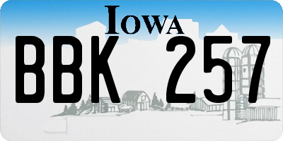 IA license plate BBK257