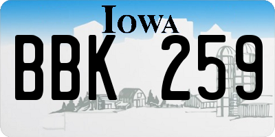 IA license plate BBK259