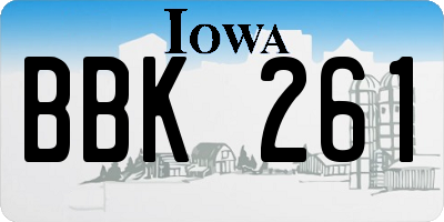 IA license plate BBK261