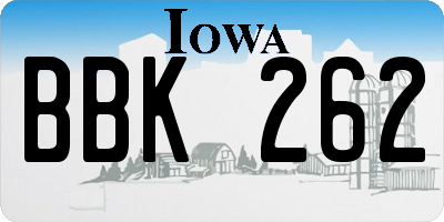 IA license plate BBK262