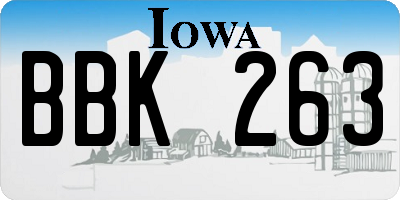 IA license plate BBK263
