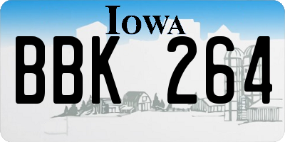 IA license plate BBK264