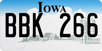 IA license plate BBK266