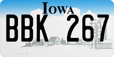 IA license plate BBK267