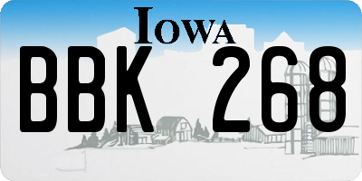 IA license plate BBK268