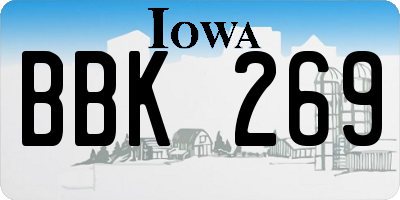 IA license plate BBK269