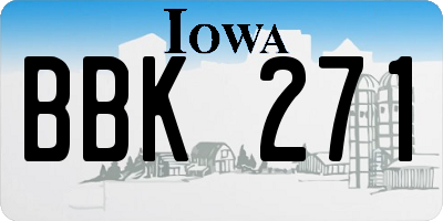 IA license plate BBK271