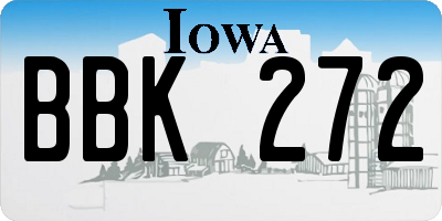 IA license plate BBK272