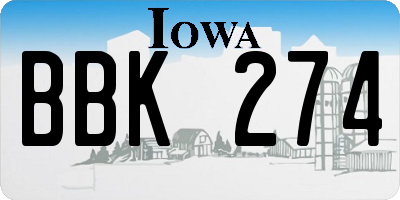 IA license plate BBK274