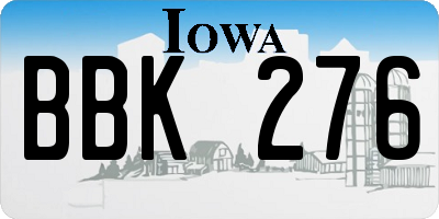 IA license plate BBK276