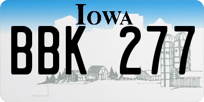 IA license plate BBK277