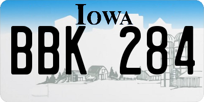 IA license plate BBK284