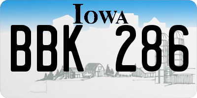 IA license plate BBK286