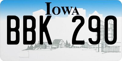 IA license plate BBK290