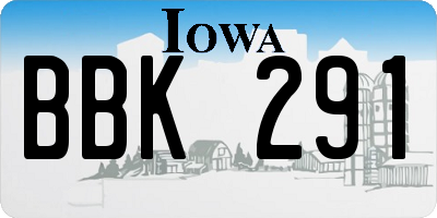 IA license plate BBK291