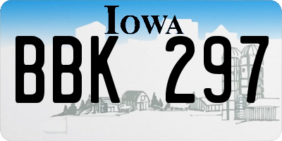 IA license plate BBK297