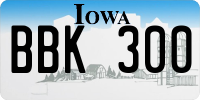 IA license plate BBK300
