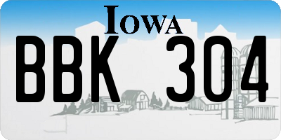 IA license plate BBK304