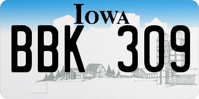 IA license plate BBK309