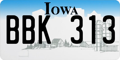 IA license plate BBK313
