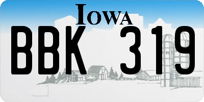 IA license plate BBK319