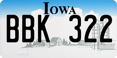 IA license plate BBK322