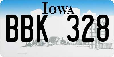 IA license plate BBK328