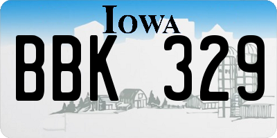 IA license plate BBK329