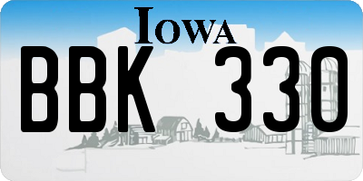 IA license plate BBK330